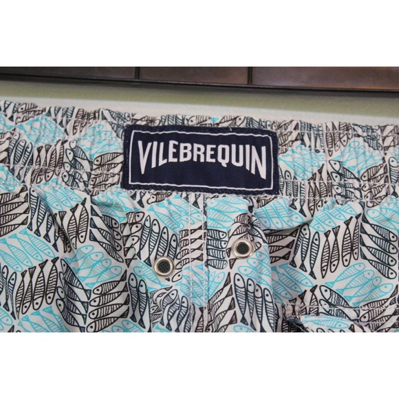 VILEBREQUIN Okoa Mini Fish Print Swim Shorts In Blue Men's Size XL H14835 - Picture 5 of 7